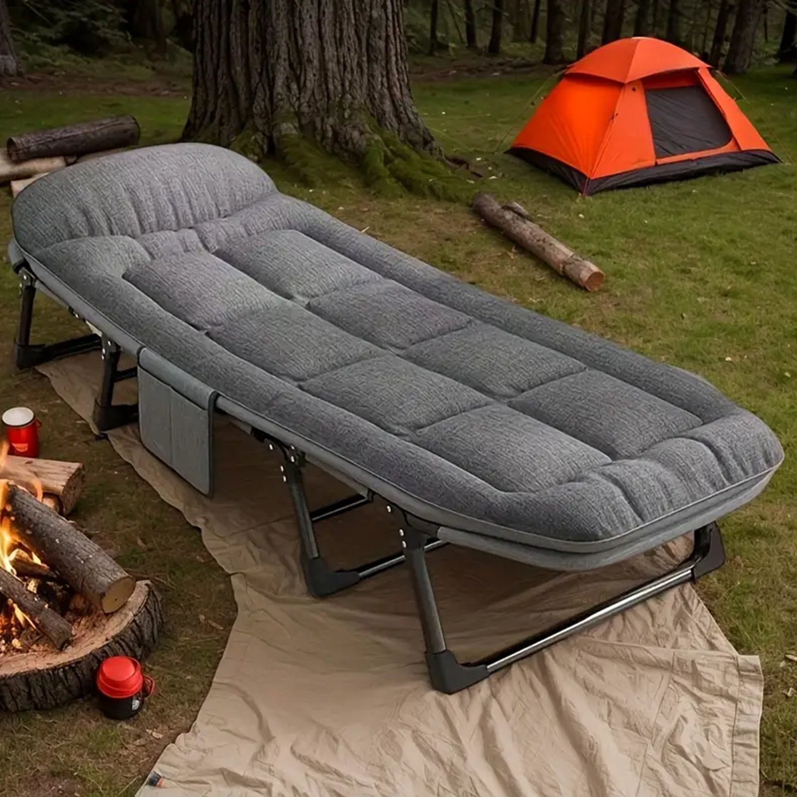 Kners 1Pc Folding Bed, Single Recliner Lunch Bed, Comfortable